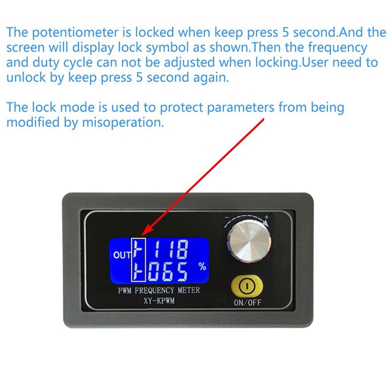 Hho-pwm pulsfrekvens driftcykel justerbar fyrkantig signalgeneratormodul 1hz-150 khz signalgenerator lcd-display