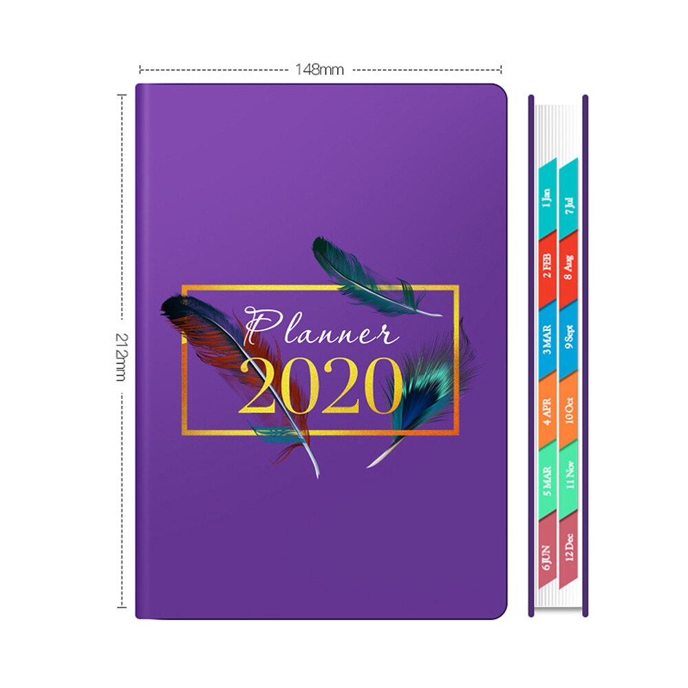 1Pcs A5 Planner Efficiency Agenda Schedule Notebooks Diary Stationery for School Office(Red)