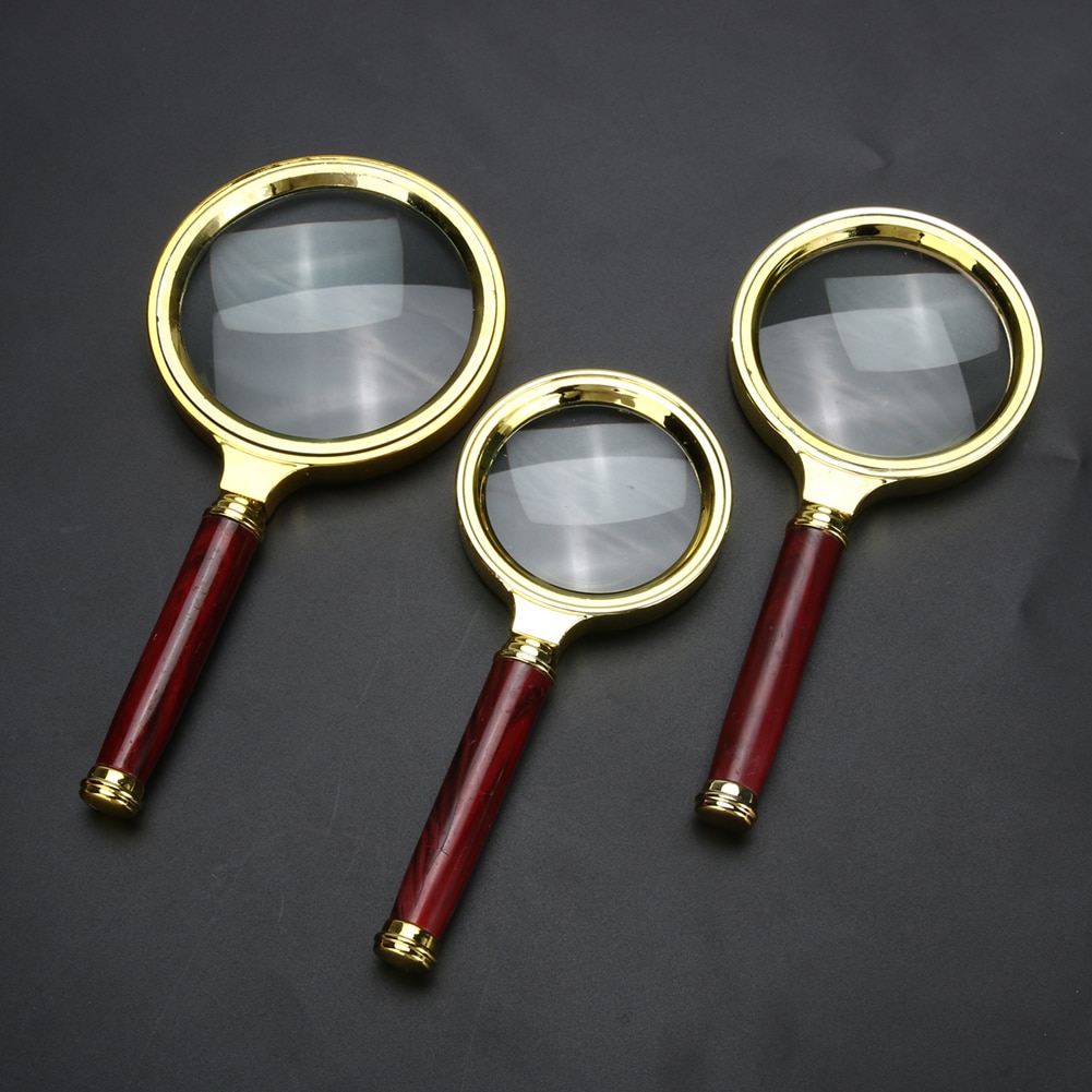 60/70/80mm 10X Portable Magnifying Glass Handheld Magnifier High Definition Reading Eye Loupe Magnifying Glass Reading Jewelry