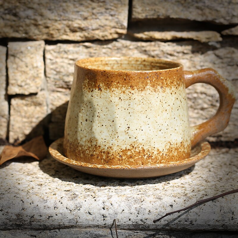 Coarse Pottery Coffee Cup Vintage Handmade Coffee Drinkware Cup Milk Tea Cup Mug Drinking WY80112