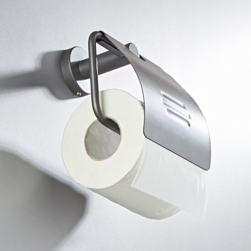 Ensemble d'accessoires de salle de bain gris en laiton, porte-brosse, rouleau de papier toilette, étagère à serviettes, douche, porte-savon mural, support pour sèche-cheveux: Paper Holder