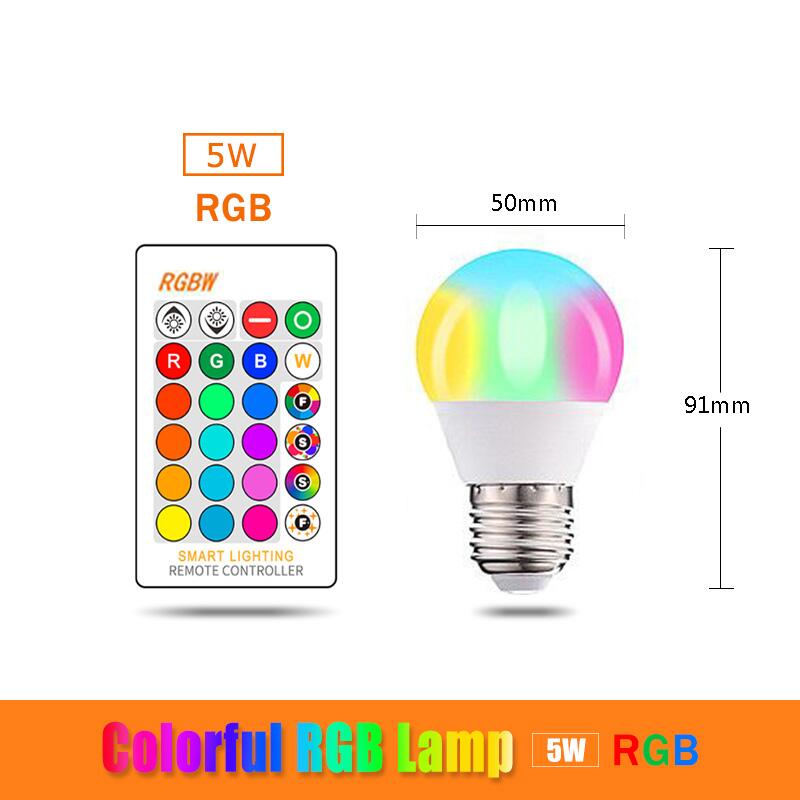 15W Bluetooth Smart Bulb LED 5W 10W RGB Magic Lamp E27 Color Change Light Bulb Smart Home Lighting Compatible IOS/Android: IR RGB 5W