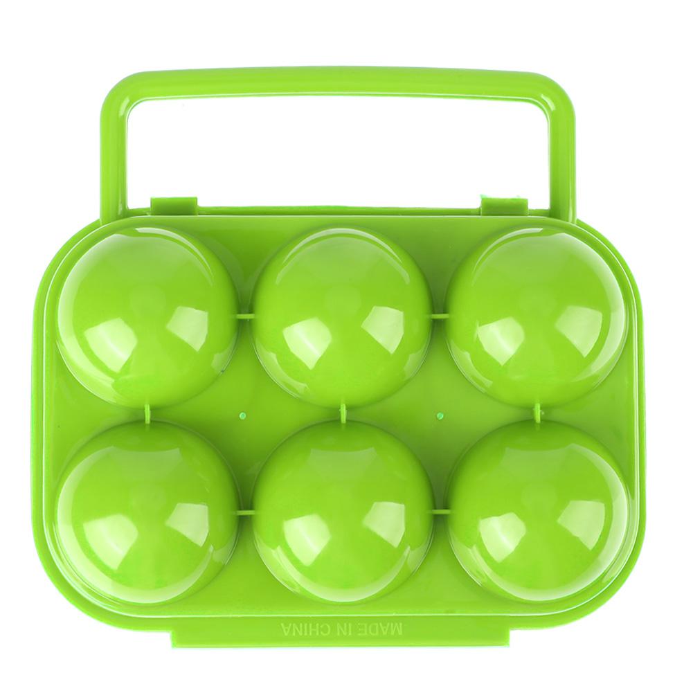 2/4/6/12 Grids Egg Storage Box Home Kitchen Organizer Egg Holder Container Case Portable Outdoor Camping Picnic Eggs Boxes Case: Green 6 Grids