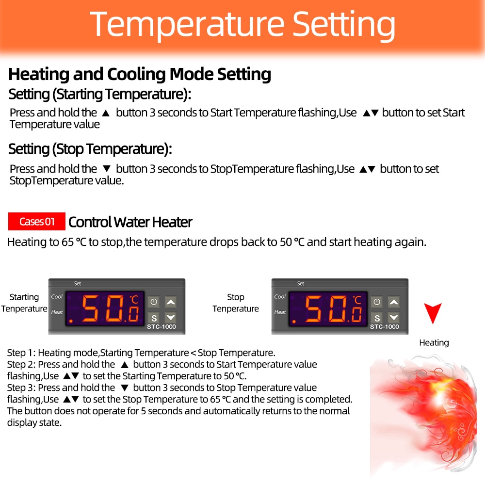 Controlador de temperatura Digital STC1000 STC-1000, 12V, 24V, 220V, termostato, termorregulador, incubadora, relé de calefacción, Cooling10A40 % de descuento