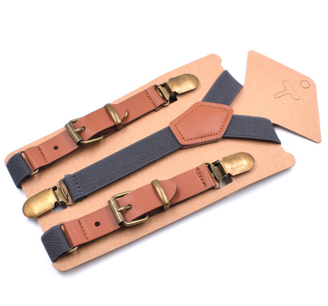 Di modo Elastico Bretelle di trasporto Solido Del Bambino Ragazzo Bretelle Per I Bambini Retro Bretelle Regolabili Y-shape Torna Bretelle Per Bambini Bretelle Tirantes: Grigio scuro