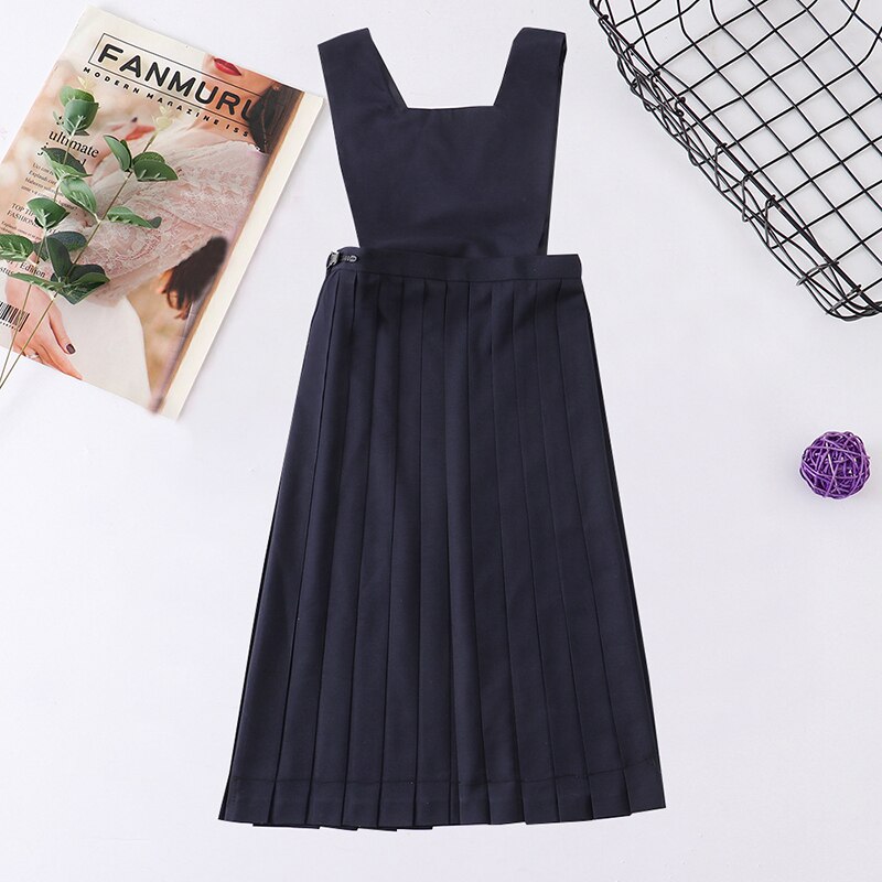 Anbenser japonés-vestido sin mangas para mujer, traje de tirantes para chica, uniforme de escuela secundaria JK, uniforme de clase, ropa para estudiantes