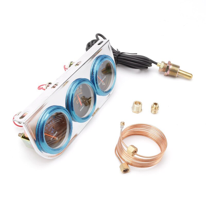 Auto Meters Universele 2 "52Mm 3 In 1 Amp Meter + Oliedruk + Water Temp Triple 3 gauge Set Gauge Kit/Auto Meter