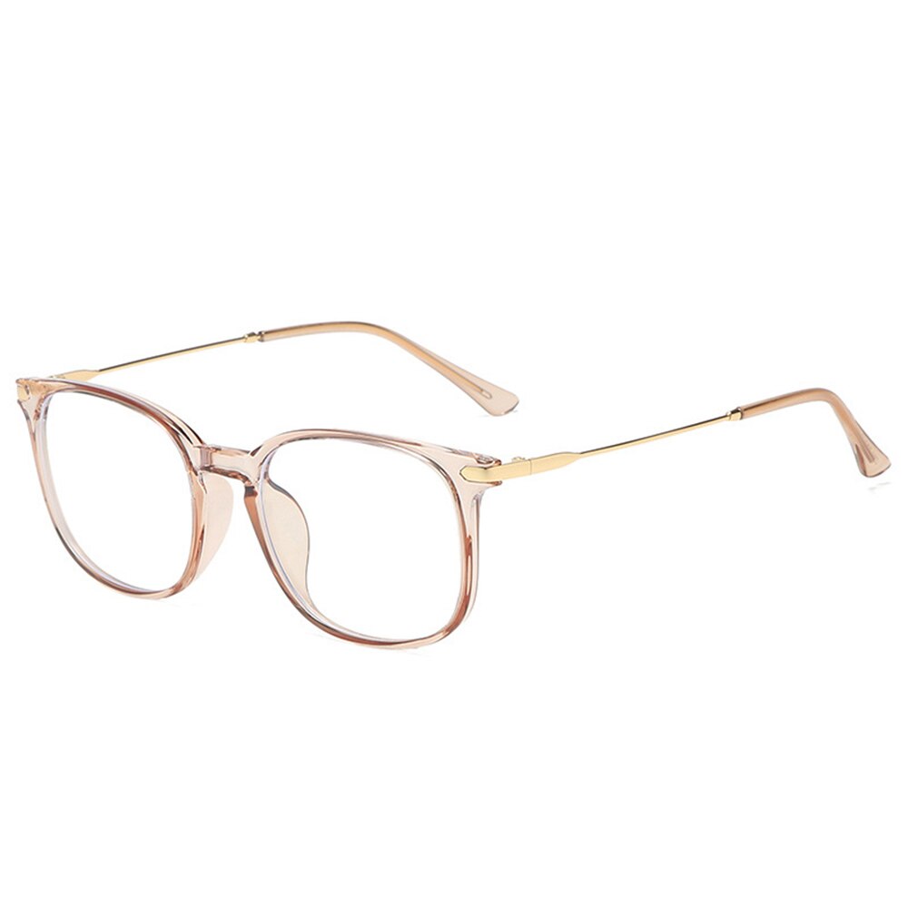 LG8815 Blue Light Blocking Glasses Frame Light Plastic&Metal Eyeglasses Frame Anti Glare Filter Computer Game Reading Eyeglasses: Brown