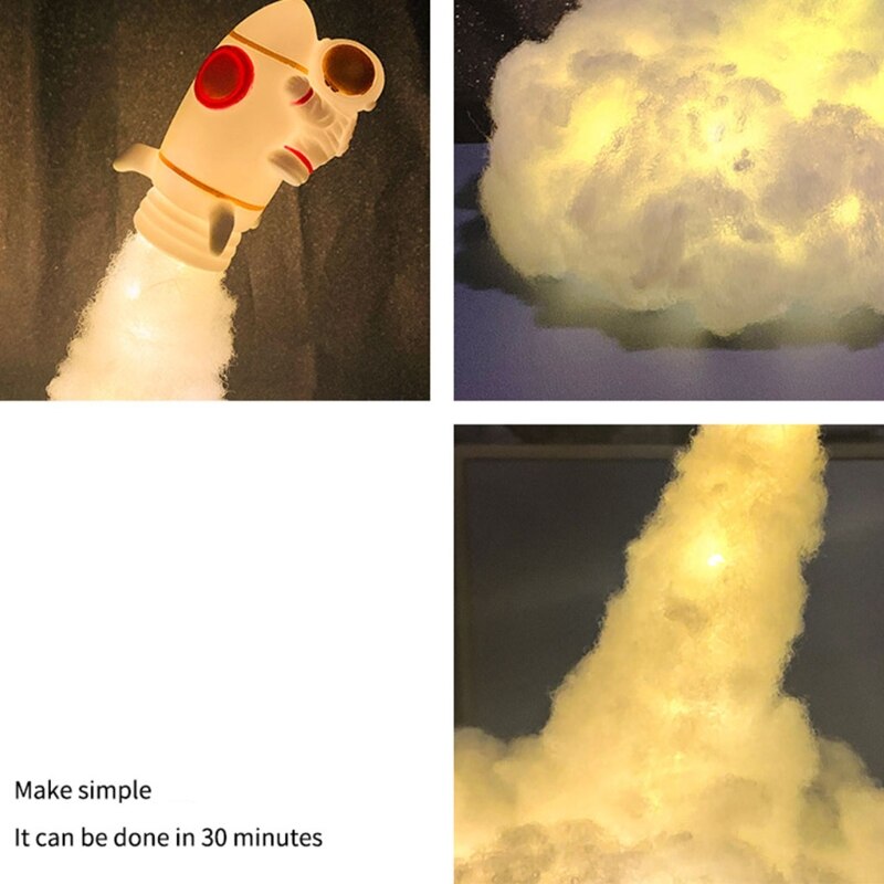ABS Material Rocket Night Light Space Shuttle Lamp LED Control Warm Color Light 03KD