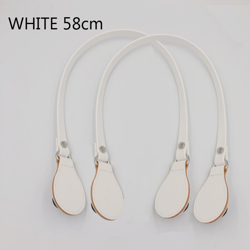 Flat Handles with End for Obag handbag Faux Leather Handle Removable End for O Bag OCHIC handbags: White 58cm