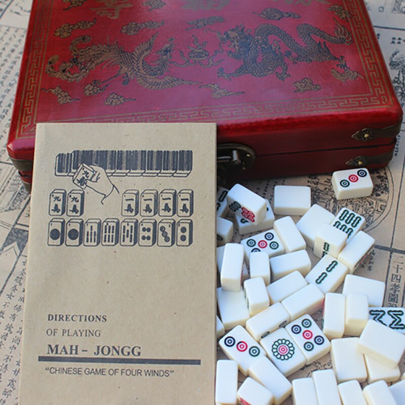 Compra online de Mini conjunto de mahjong com mesa dobrável de