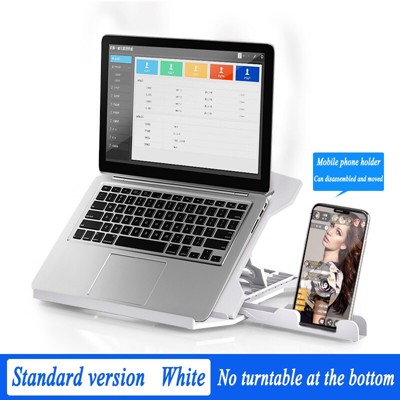 Tragbarer laptopständer mit klappmechanismus, büro-computerstütze für macbook pro, air und notebooks, kompatibel mit 10 to 17 zoll-geräten: Weiß