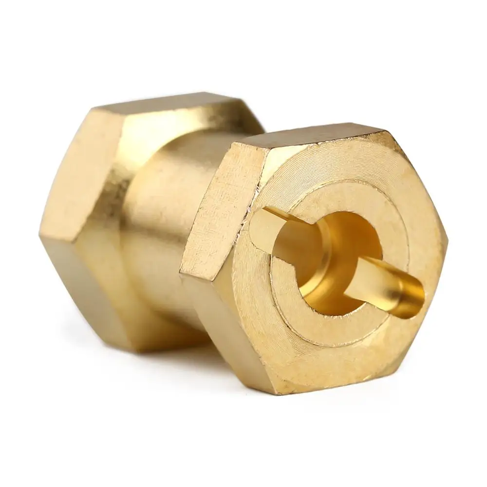 INJORA cięższy mosiężny przedłużony Adapter 12MM koło sześciokątne 12/15/17/20/25MM dla 1/10 gąsienica RC oś samochodu SCX10 90046 D90