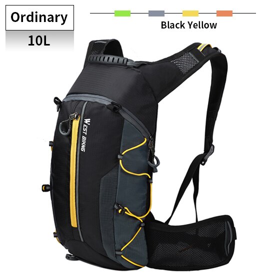 ovest bicicletta 10L sport Zaini Bici Pieghevole Borsa Da Viaggio Sacchetto di Alpinismo Delle Donne Degli Uomini Zaino Tenere Riciclaggio Della Bicicletta Del Sacchetto di Acqua: giallo borsa 10L