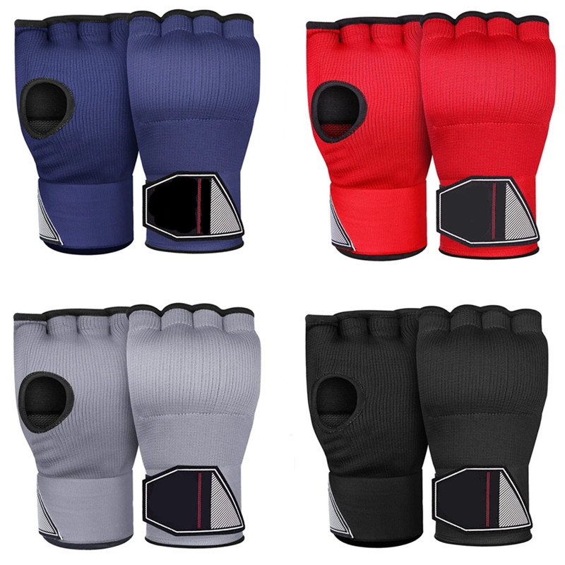 MMA Bokshandschoenen met halve vingers Verdikte spons Sanda Training Handwikkel Binnenhandschoenen met lange polsband Boksaccessoires