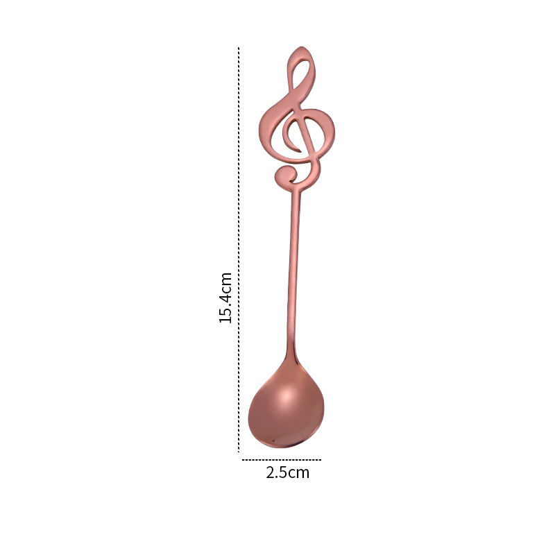 1/3/5/10pcs 304 Stainless Steel Musical Notes Coffee Spoon Stirring Cup Spoon Music Stick Ice Cream Spoon: Red / XL