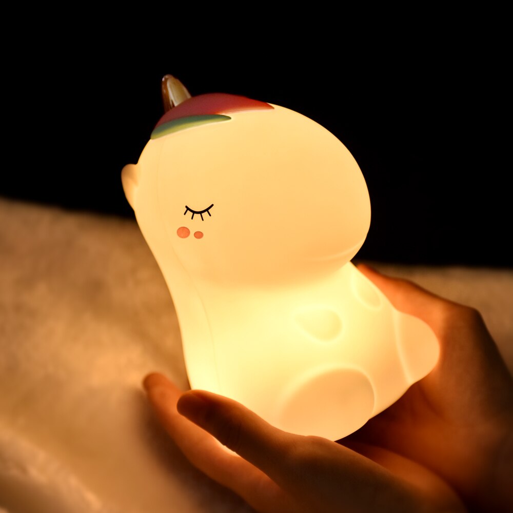 Leuke Nachtlampje Mini Carton Animal Led Licht Siliconen Touch Sensor Nachtlampje Voor Kinderen Goede Slaap Versieren Licht
