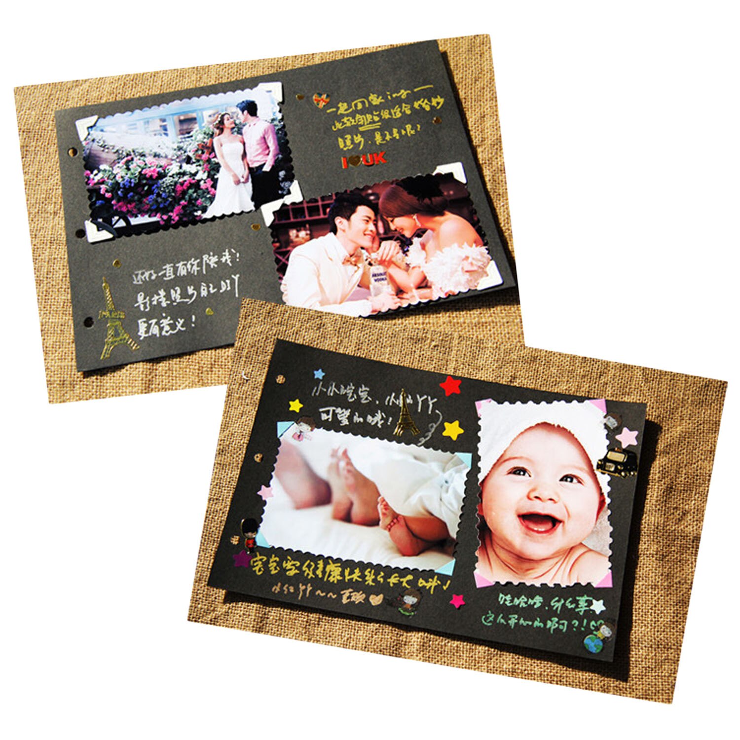 10 feuilles de papier autocollant pour coins de montage Photo, décoration pour Album Photo, journal intime, d&#39;anniversaire