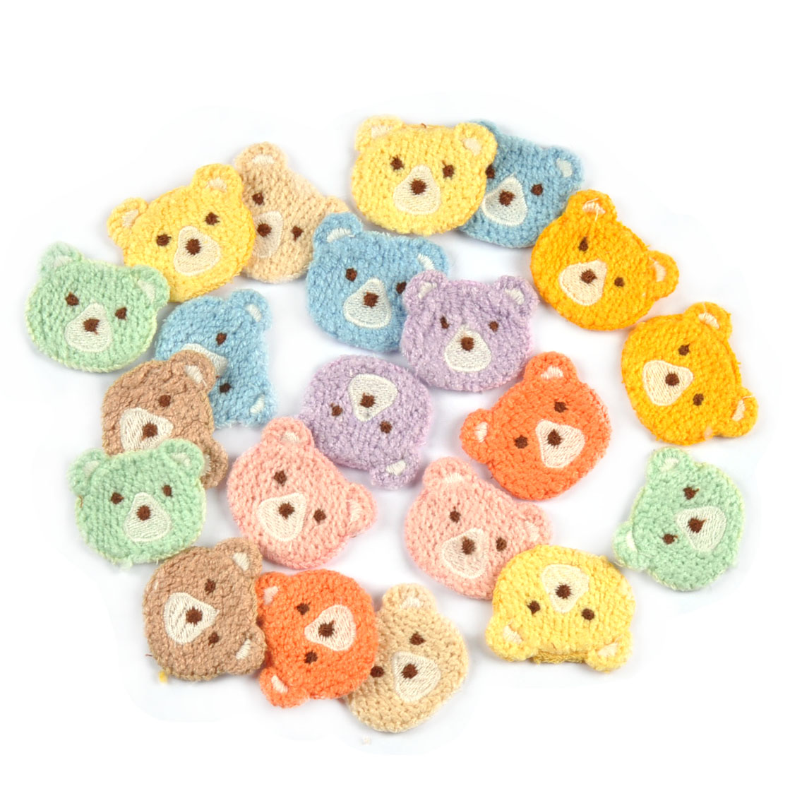 10 Stuks 37X34Mm Mooie Gekleurde Beer Borduurpatches Naaien Kinderkleding Appliques Accessoires Diy Haar Lussen Clip Handgemaakte Decor