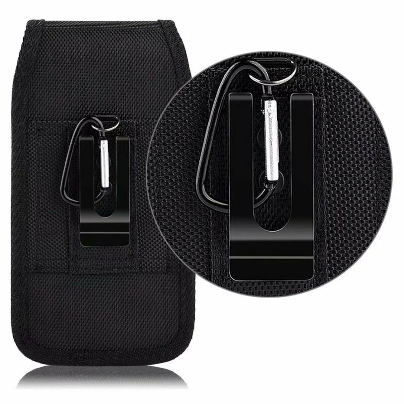 Unisex bærbare mobiltelefoner deksel midjeveske herre kvinner uformell solid svart fanny pack veske