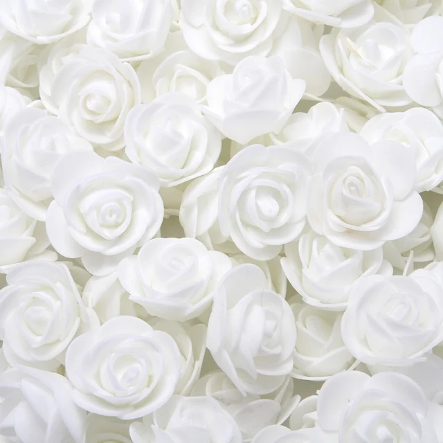 Rosa de espuma de 3cm para oso, flores artificiales, Caja de Diy, decoración de boda, Navidad, hogar, 20 colores, 50/100/200/500 piezas