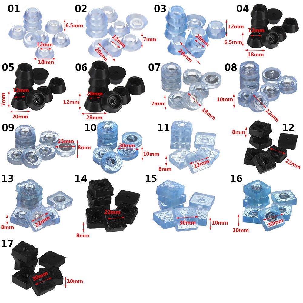 10pcs Clear Soft Furniture Chair Table Feet Leg Bottom Non-slip Anti-skid Glides Wooden Floor Protector Non-noise Screw on Pad