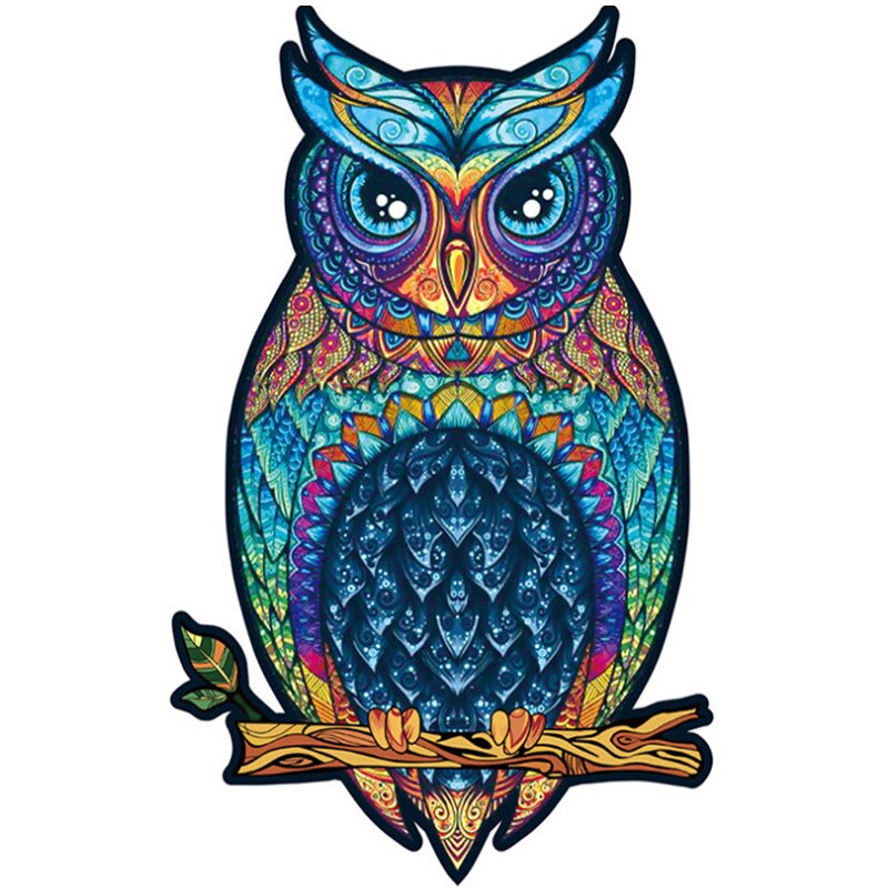 Unique Shape Wooden Animal Puzzles for Adults DIY Mysterious Owl Puzzle Animal Shaped Puzzles for Kids Jigsaw Puzzle