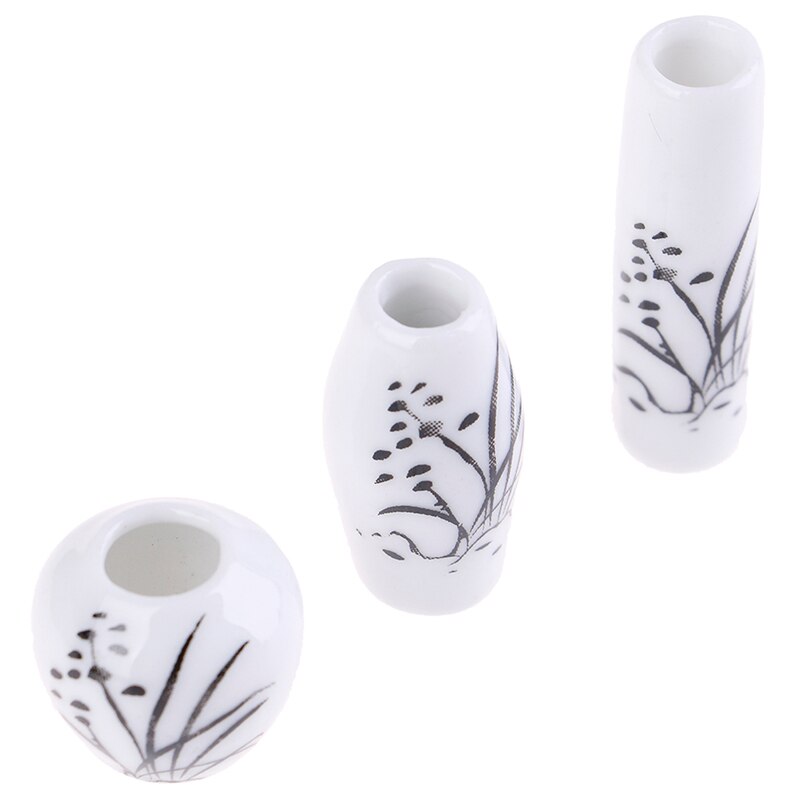 3Pcs/lot 1:12 Doll House Miniatures Ceramic Flower Vase Doll House Home Ornament Vase Different Style