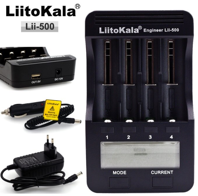 LiitoKala lii-500S lii 500S 500 LCD Universele Smart Battery Charger 1.5V 4.35V 3.7V 18650 17500 26650 AA AAA Lipo NiMH Batterij: lii500 Whole package