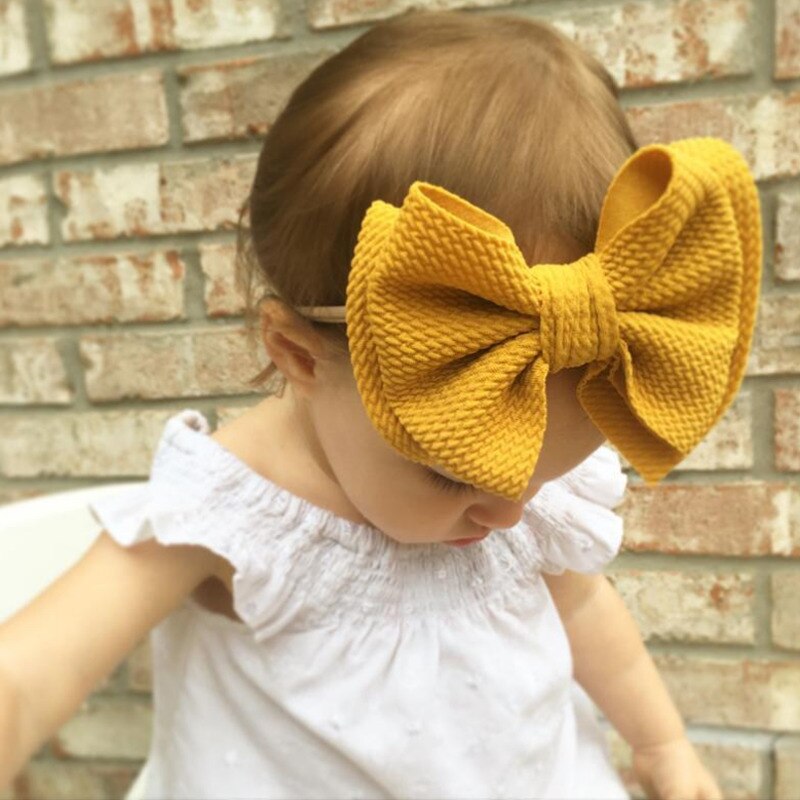 Baby Mädchen Stirnband Großen Bogen Knoten Haarband Turban Kopf Band Neugeborenen Headwrap