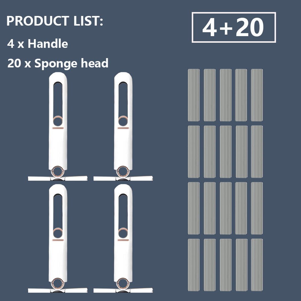 2-24Pcs Mini Mop Squeeze Mini Mop Folding Home Cleaning Mops with Self-squeezing Floor Washing Mops Desk Kitchen Car Clean Tools: Chocolate