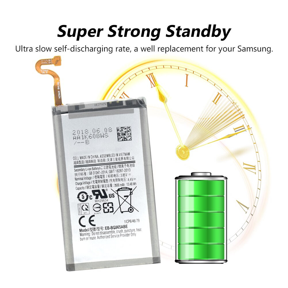 EB-BG965Abe Lithium-Ersatz praktisch Akku Für Samsung Galaxis S9 + S9 Plus G965F SM-G965 / SM-G9650 / SM-G965F 3500mah batterie