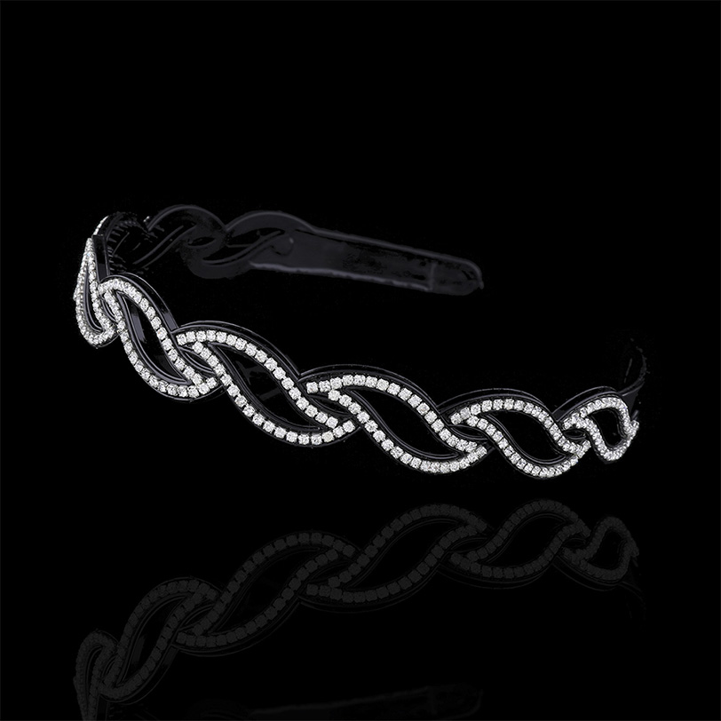 LEVAO Full Rhinestone Hairband for Women Boutique Crystal Hair Hoops Shiny Bezel Headband Wedding Headwear Party Accessories: 15C