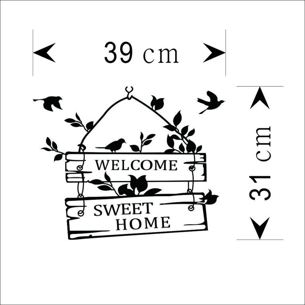 welcome sweet home door sign decoration wall decals ZYVA-8253-NA decorative vinyl wall stickers for home