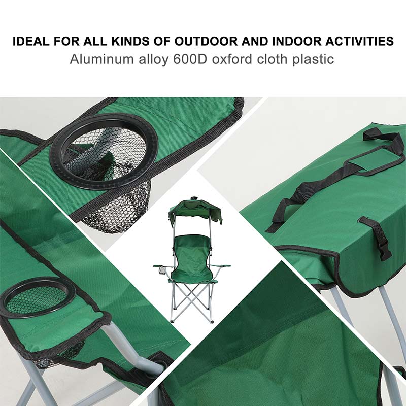 Outdoor Portable Folding Beach Chair Oxford Cloth Folding Beach Chair Rest Chair Fishing Chair with Canopy Umbrella