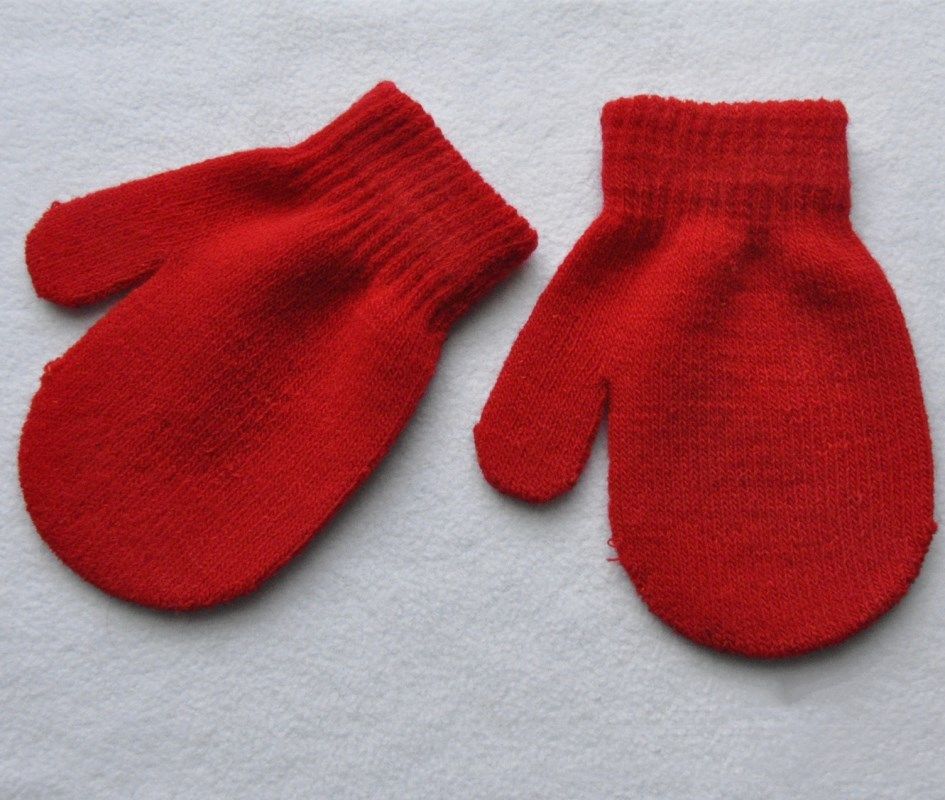 Pudcoco 2019 Nova Marca Da Criança Do Bebê Luvas Meninos Meninas Sólidos Crianças de Inverno Luvas Quentes Mittens 7 Cores: Vermelho