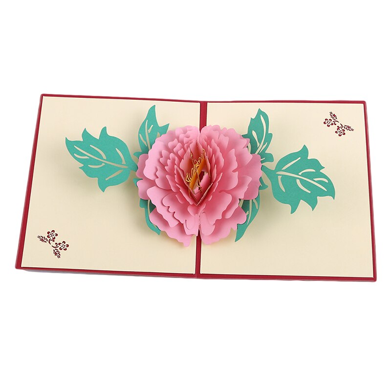Cartoline Pop-UP 3D regali auguri di fiori cartoline di invito per feste di peonia Luoyang con busta Baby Shower regalo buon compleanno: Default Title