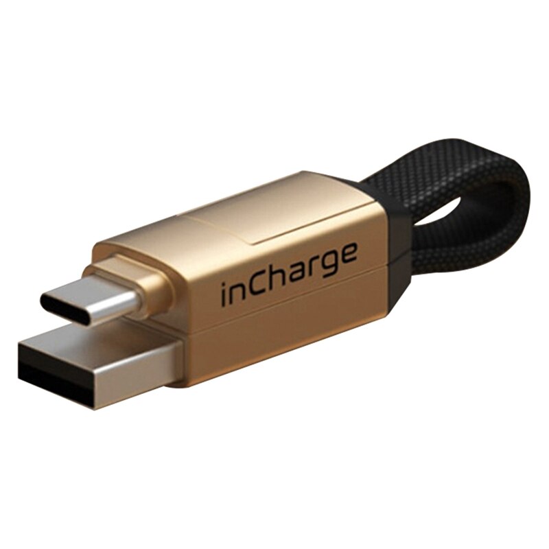 Tevens Verantwoordelijk 6 Cabel Adapter Data Transfer Power Lading Voor Usb Naar USB-C Type-C Lightning Micro Usb Magnetic Sleutelhanger converter: Gold