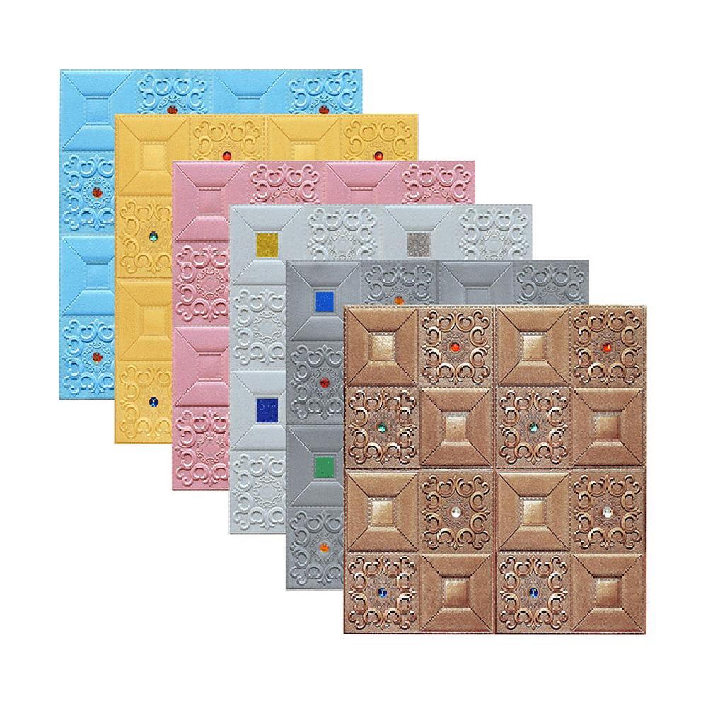 Self-adhesive 3D Embossed Wall Sticker Celling Panel Decal Living Room Bedroom Background Wallpaper Home Wall Decoration