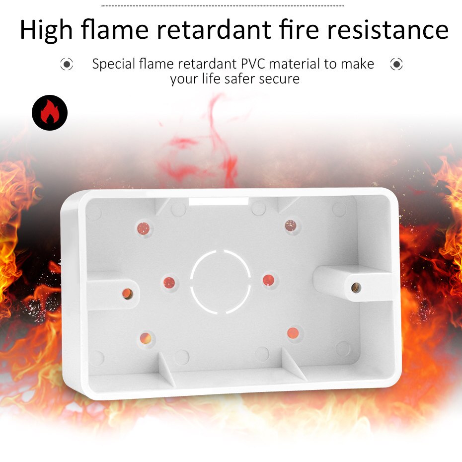 Switch Box External Mounting Box 118mm*74mm*34mm for 118mm Touch Switch and USB Socket For Any Position of Wall Surface