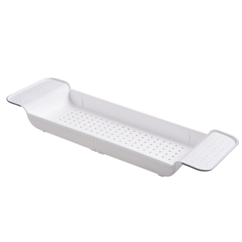 Badekar opbevaringsstativ brusebad makeup håndklædehylde justerbar organisator køkkenvask opbevaringshylder badeværktøj: Hvid