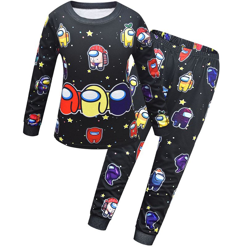 Spiel Unter UNS freundlicher Pyjama freundlicher Nachtwäsche Baby Pyjama setzt Jungen Pyjama Pijamas einstellen Baumwolle Nachtwäsche Kleidung freundlicher Kleidung: Schwarz / 120CM(4-5 Jahre)