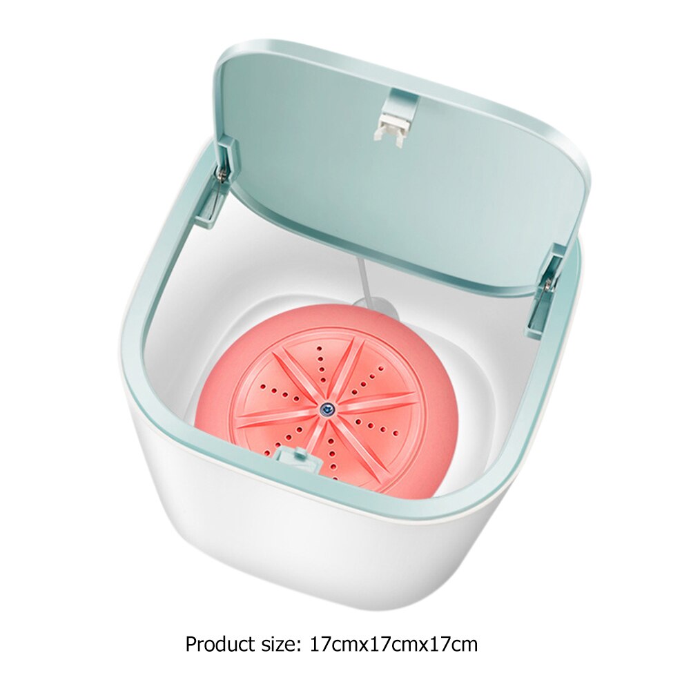 Draagbare Kleding Wasmachine Turbines Wasmachine Handig Wasserij Ultrasone Mini Ondergoed Washer Usb Aangedreven: Roze