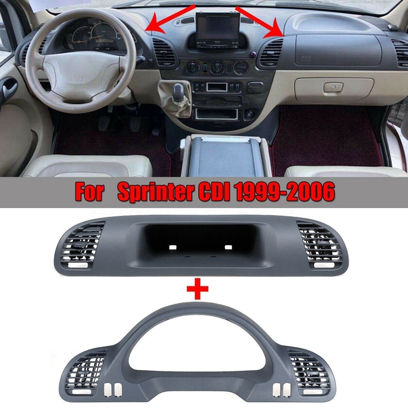 Armaturenbrett Gehäbenutzen Tafel Abdeckung + Regal Passagier Fach Mit Luft Lüftungsschlitze für Mercedes Benz Sprinter CDI 1999-2006: Ursprünglich Titel