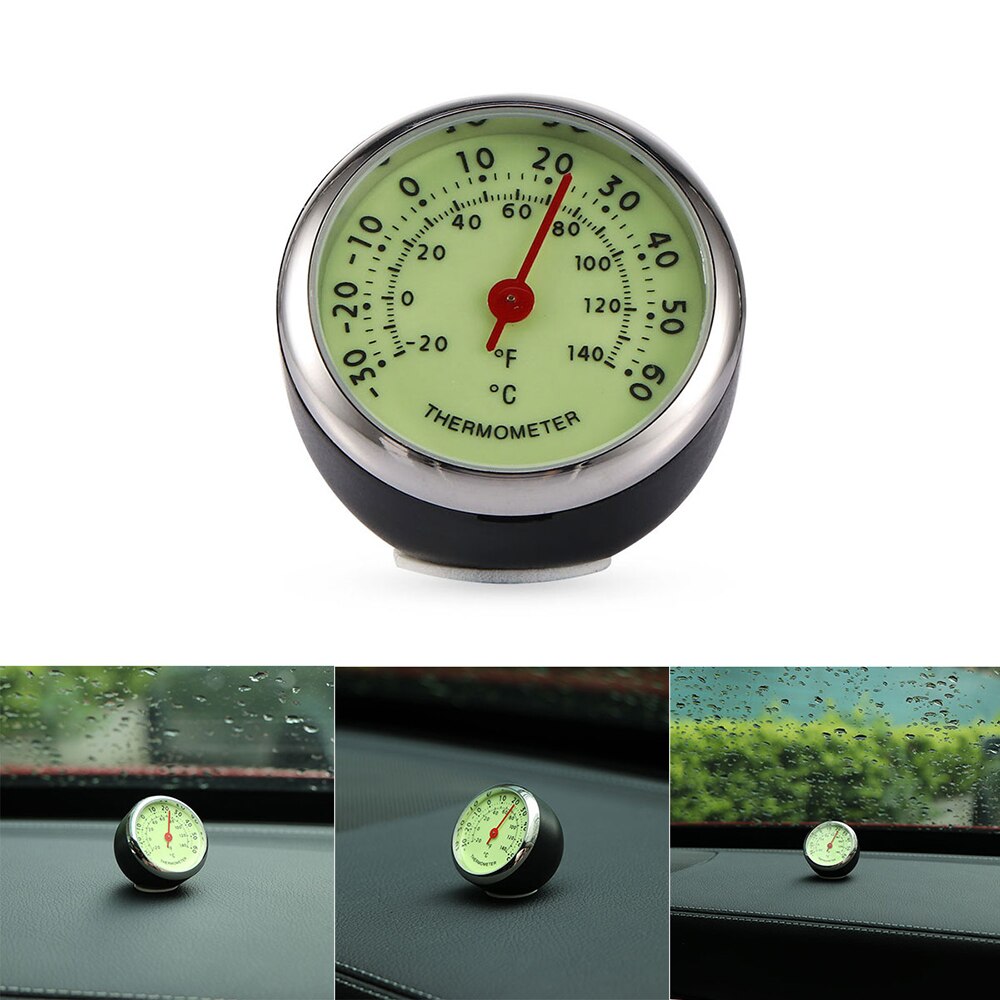 Portable 2 In 1 Car Digital Mini Luminous Clock Temperature Display Stick-On Dashboard Clocks Backlight Electronic Screen Clock