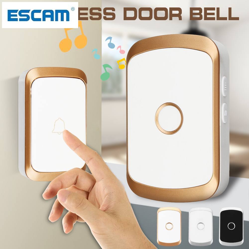 ESCAM 1Set Wireless Doorbell 350M Remote CALL Waterproof Smart Door Bell 110V 220V EU/UK/US Plug Universal Music Doorbell