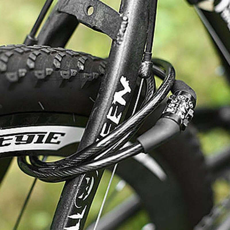 Bike Lock 5 Digit Code Combination Bicycle Security Lock Anti-theft Portable Motorcycle Password Lock Fixed Bicycle Ring Lock