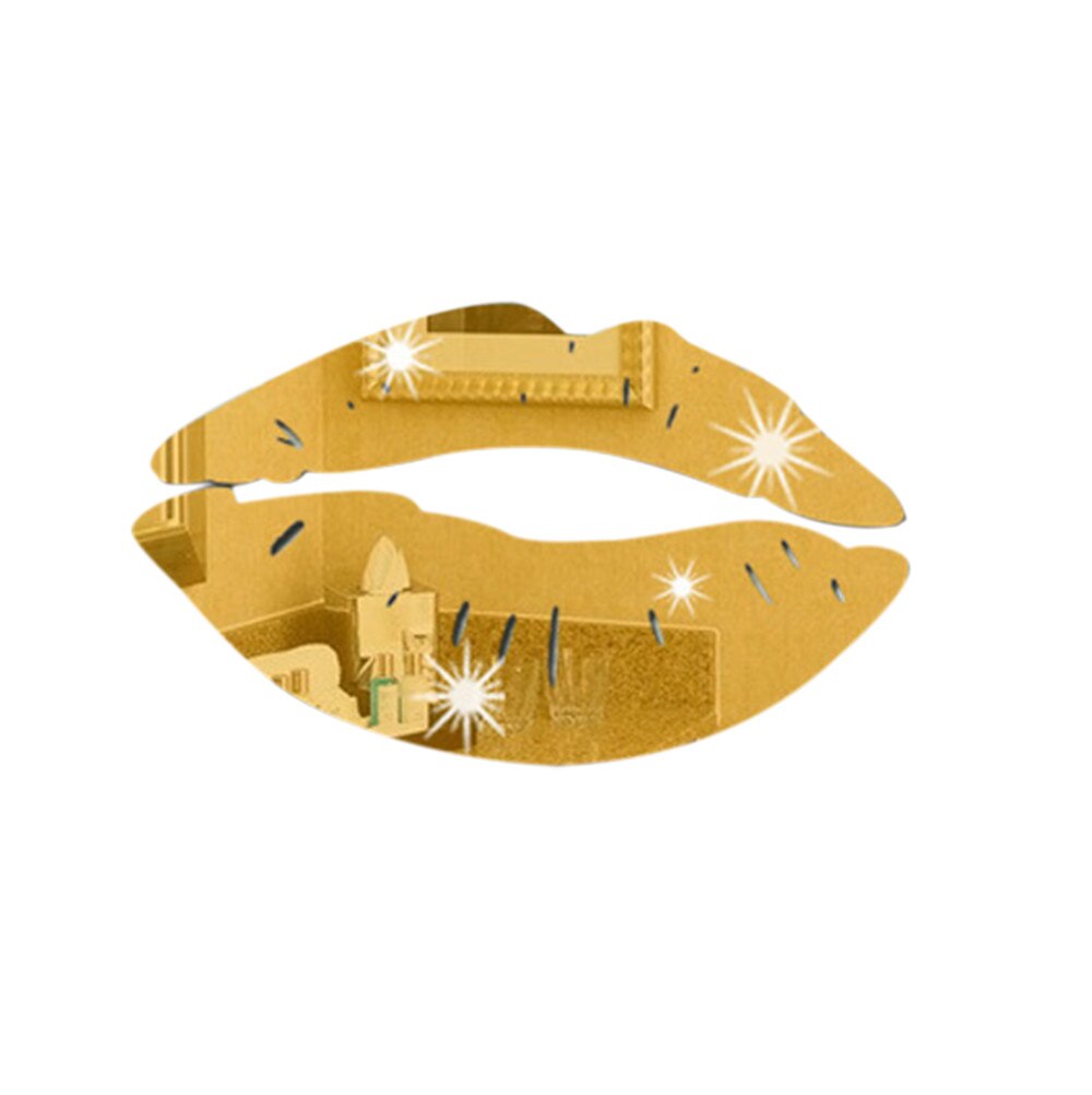 Mirror Stickers Removable Lips Mirror Wall Stickers Decal Art Pvc Home Room Decoration Diy Pegatinas De Pared Wallpapers: Gold