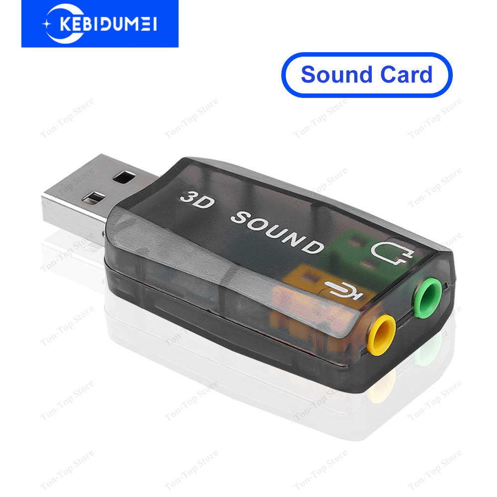External USB Sound Card Mini Sound Card USB to 3.5mm Interface HiFi Stereo Audio Adapter for Speaker Laptop Headsets Windows 7 8