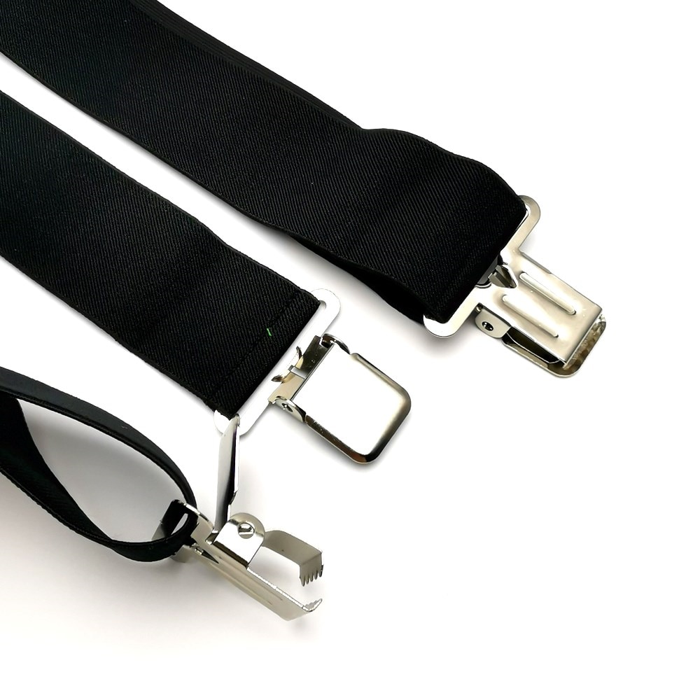 Bretelles à Clips solides pour hommes, bretelles unisexes, 50mm de Large, 5 couleurs unies, ceinture à bretelles réglables à haute élasticité pour les travaux lourds